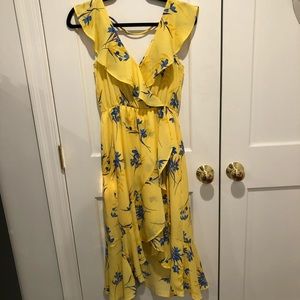 floral ruffle wrap dress size XS